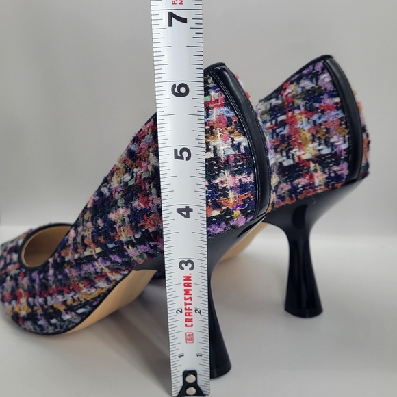 Nine West Stiletto Pointy Toe Pump Textile Size 9.5M Multicolor Plaited - Picture 9 of 9